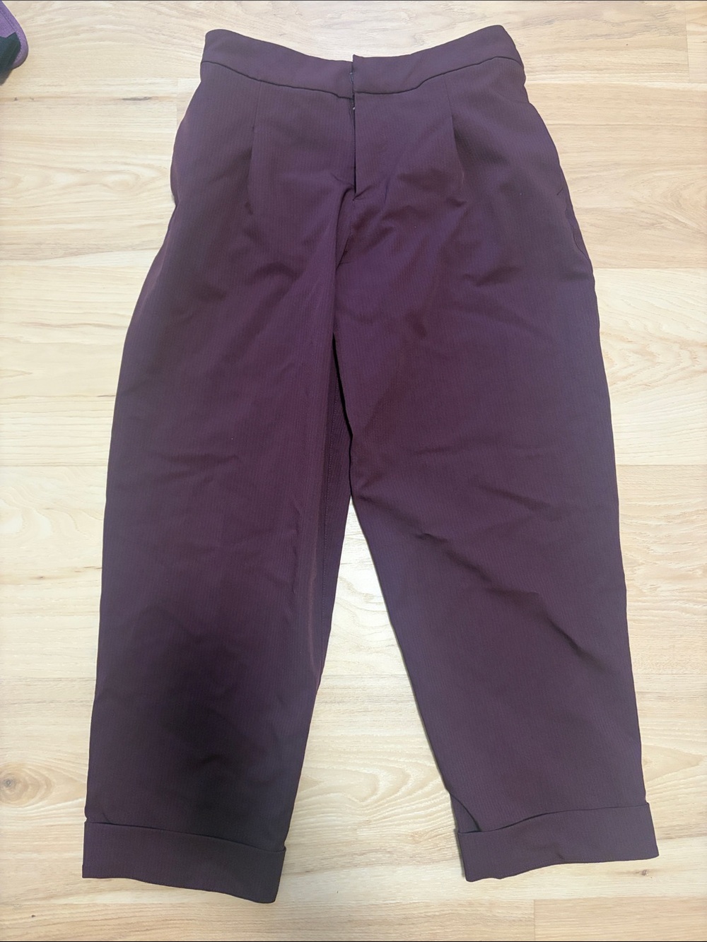 lululemon athletica Burgundy Pleated, Tapered Pants